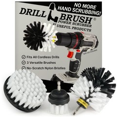 Drillbrush Car Detailing 2in, 4in, 3.5in corner brush, Automotive Soft White