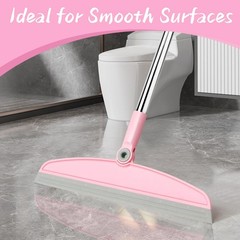 OOOFLOWER Multifunction Silicone Broom, 54 Inch Adjustable 54 inches, Pink
