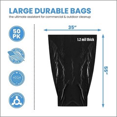 Toughbag 55 Gallon Trash Bags 55-60 Gallon Trash Bags Heavy Duty 50 –
