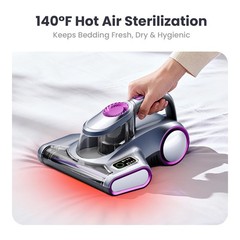 ezly Mattress Vacuum Cleaner with 18KPa Strong Suction, Gray Purple