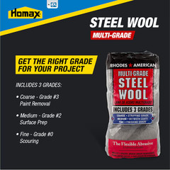 Homax 3.25-in x 4-in Multi-grade Steel Wool ( 12 Pack )
