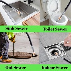 Sewer Jetter Kit for Pressure Washer 5800 PSI Drain Cleaner Hose 25FT, Black