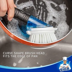 MR.SIGA Soap Dispensing Dish Brush Storage Set, Kitchen 4×6 – 4pack, Black