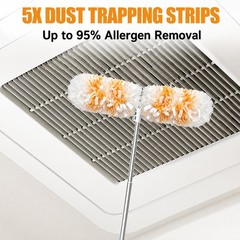 Gelibo 6ft Extendable Duster Handle with 5 Refills,Compatible Orange
