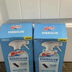 NEW (2) Windex Dissolve Glass Cleaner Concentrated Pod Starter Kit