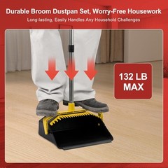 Broom with Dustpan Combo Set, Brooms and Dustpans Sets Yellow Black