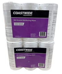 6 PACK Coastwide Virustat Disinfecting Wipes, 105 Wipes Each, (630 Wipes Total)
