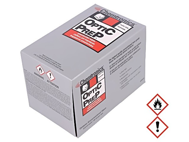 CP410 cleaning agent: cloth 50pcs 102x210mm cleaning soaked CHEMTRONICS