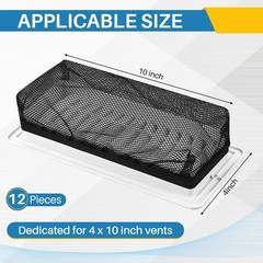 Zonon 12 Pcs Floor Register Trap Cover Vent Screen for 4 x 10 inch, Black