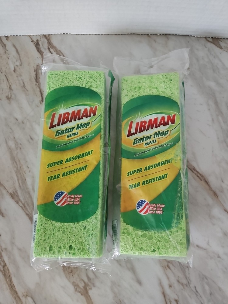2 Libman Gator Mop Refills Super Absorbent Tear Resistant #03021