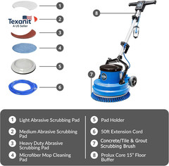 Core Heavy Duty 15 Inch Floor Buffer Scrubber and Polisher Cleaning Machine – Al