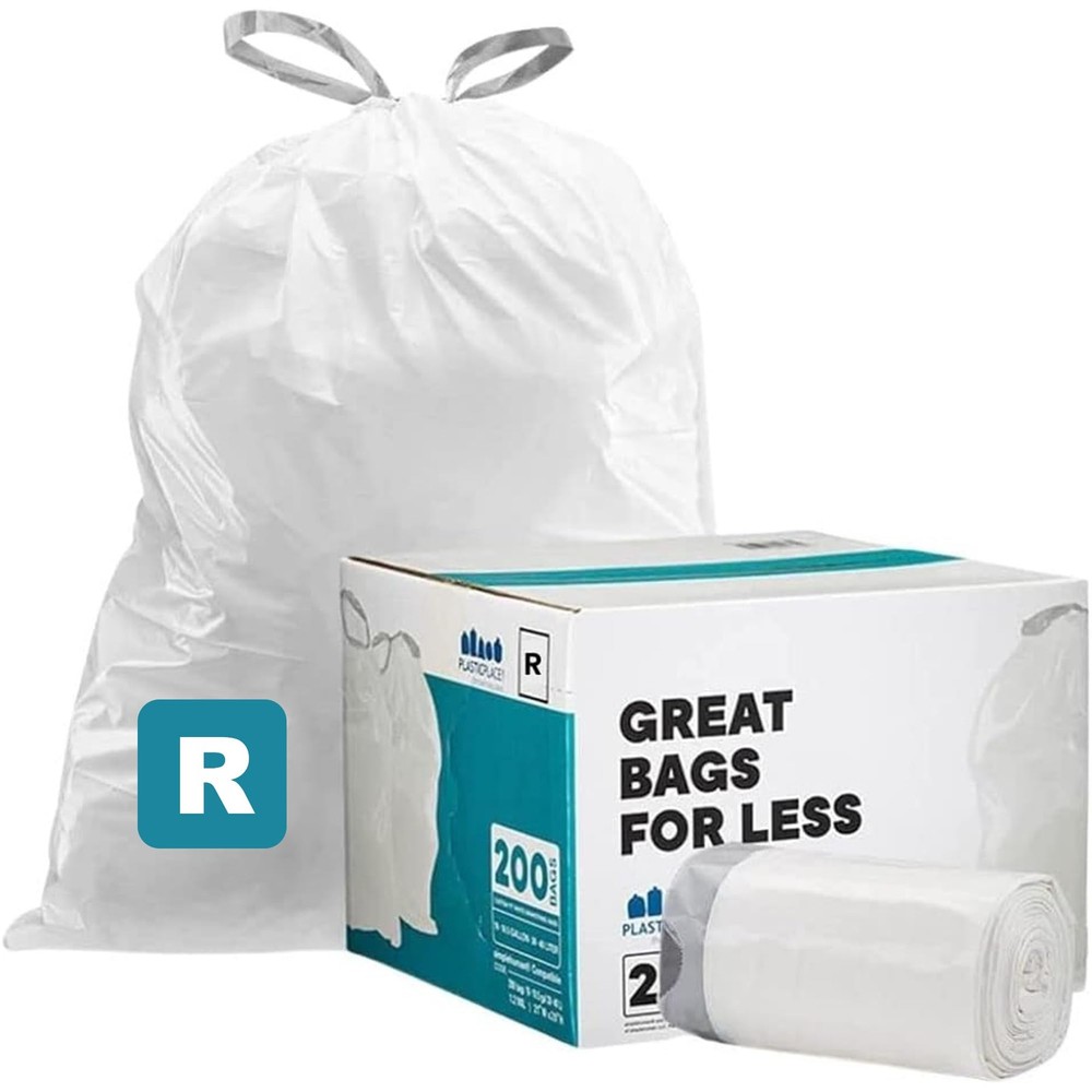Plasticplace Custom Fit Trash Bags Compatible Simplehuman Code R 200 Count