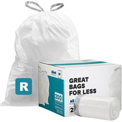 Plasticplace Custom Fit Trash Bags Compatible Simplehuman Code R 200 Count