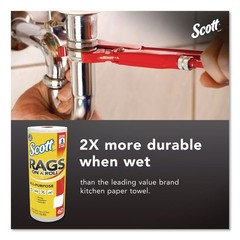 Scott 54992 9.4″ x 11″ 1-Ply Rags On A Roll – White (12/Carton) New