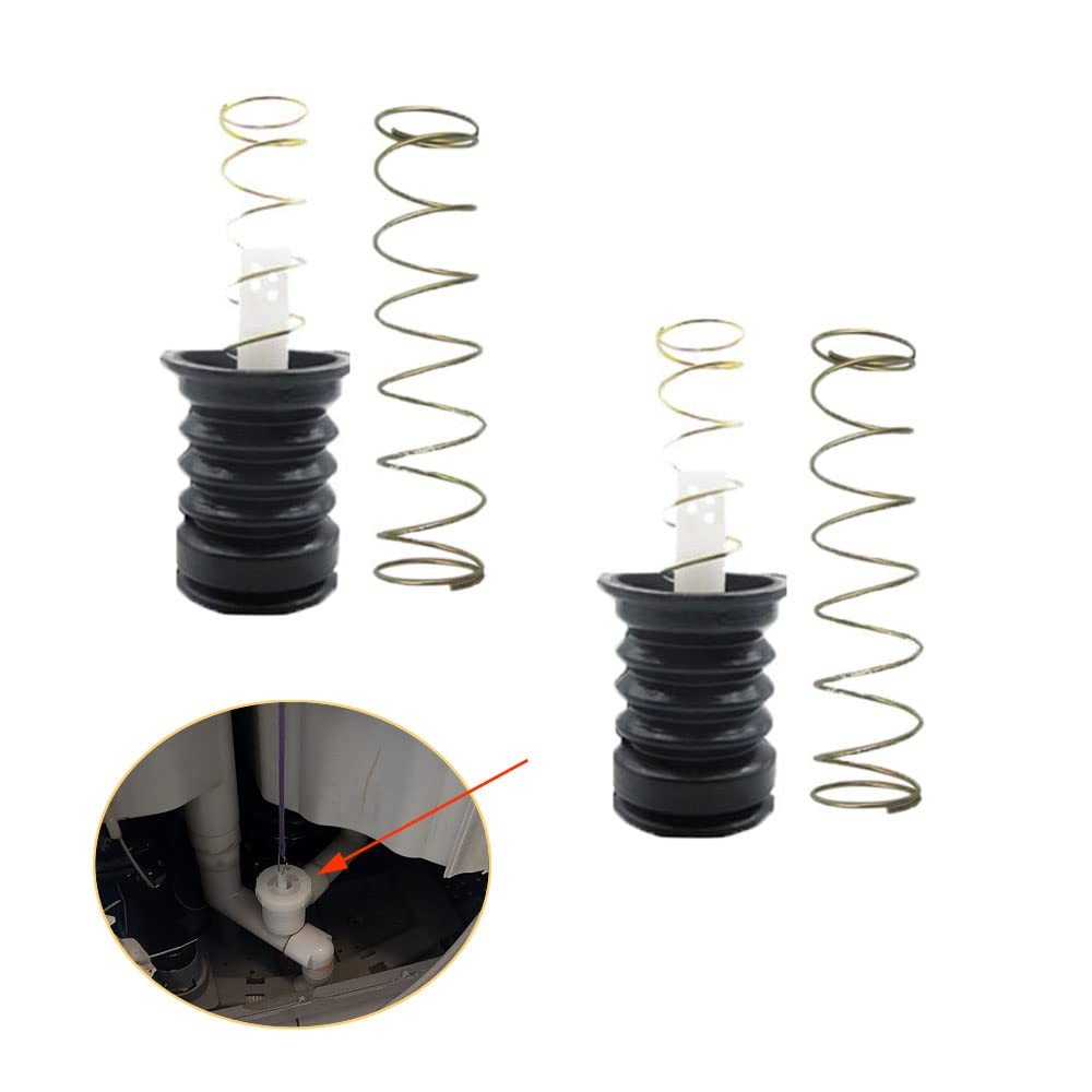 UtySty 2 Sets Drain Trap Seal Spring Pull Rod Switch Rubber Plug Valve Black
