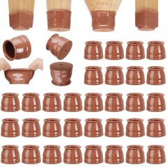 CHUNZEXI 32 Pack Chair Leg Floor Protectors for Universal S, Brown-32pack