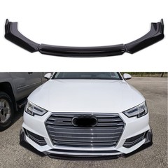 Front Bumper Lip with Black Trim Spoiler Splitter Chin,Gloss Black – Black
