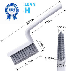 Lumkew Grout Cleaner Brush V Shape, Stiff Cleaning Brushes for White