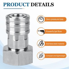 Garden Hose to Pressure Washer Adapter, 1 Pack, Stainless Steel Attachment