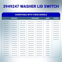 BlueStars Upgraded 3949247 Washer Lid Switch Replacement – Fit As Pictured