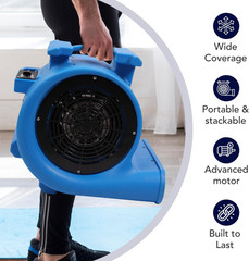 3-Speed Air Mover 1HP 4000+ CFM Monster Floor Blower Carpet Dryers Janitoral Flo