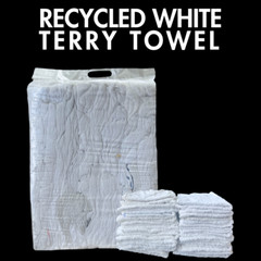 Bag of A Grade Recycled White Terry Towel 100% cotton – 22 lbs.