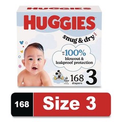 Kimberly-Clark 51520 Snug & Dry 16 lbs. to 28 lbs. Diapers – Size 3 (168/CT) New