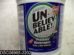 QTY=1 Gallon: Pro UNBELIEVABLE Stain & Odor Remover Item