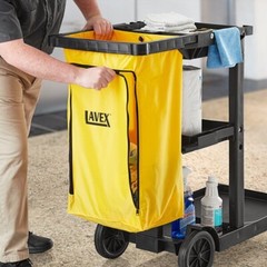 Standard Yellow Janitor Cart Replacement Vinyl Bag with Zipper 25-Gal