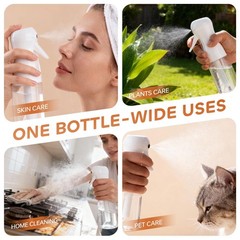 AMOMELA 2Pcs Continuous Spray Bottle For 6.8 Ounces, 200ML/CLEAR/2PACK