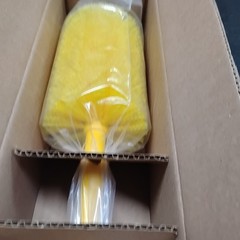16″ Yellow Plastic 4″ Round Wheel Scrubber Scrub Brush
