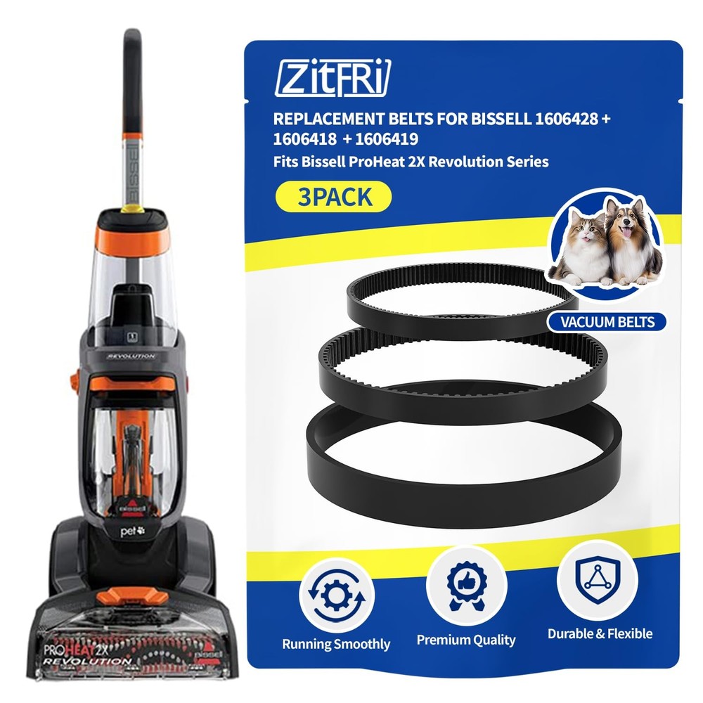 Replacement Carpet Cleaner Belt Set Bissell ProHeat 2X Revolution Pet 1548