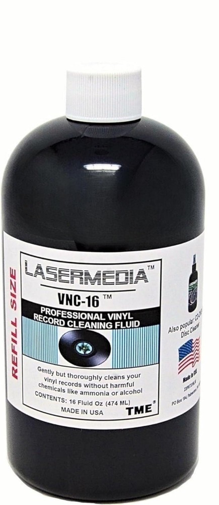 Lasermedia Vinyl Record Cleaning Solution Fluid 16 Fl Oz (Pack of 1), clear