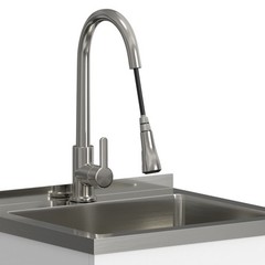 Modern Wide Shaker 20-inch Utility Sink & Cabinet in Pure White