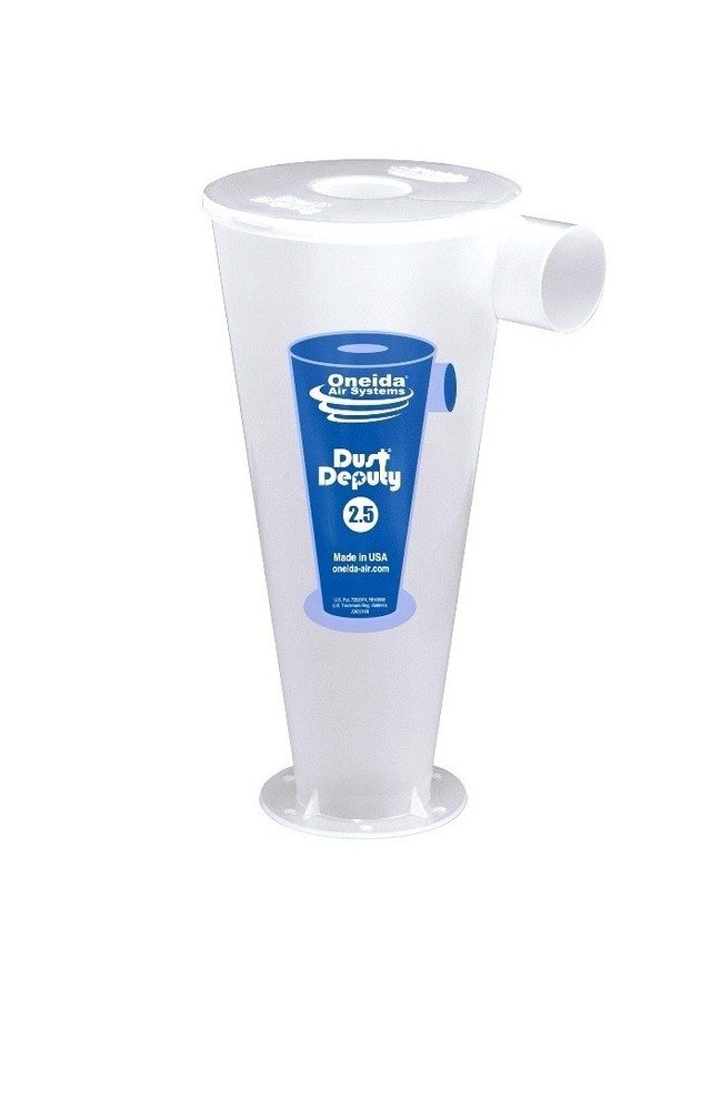Oneida Air Systems Dust Deputy 2.5 DIY Cyclone Separator, Accessory Only, Clear.