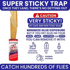 Fly Strips Indoor Sticky Hanging Trap 24 Pack Non Toxic Fly Paper