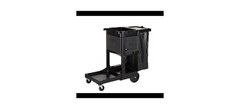 21.8 in. x 46 in. x 38 in. Executive Janitor Cleaning Cart Black