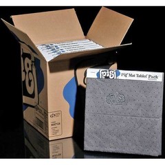 Pig Mat124 Sorbent Pad, 13 Gal, 14 In X 15 In, Universal, Gray, Polypropylene
