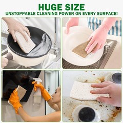 AIDEA XL Sponges Kitchen, 12Count, Non-Scratch Extra Large, Brown-extra Large