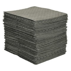 BRADY SPC ABSORBENTS MRO100 Absorbent Pad,Universal,Gray,PK100 5UZ46