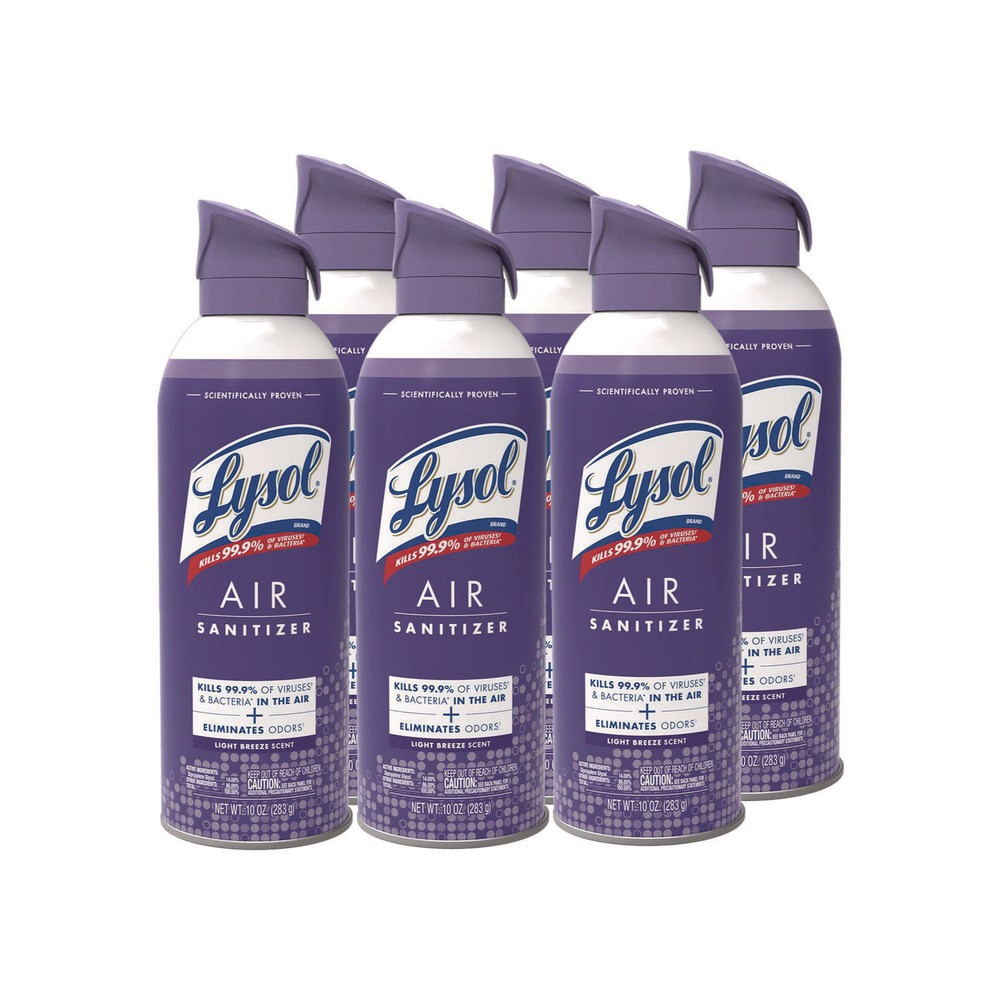 LYSOL Brand 19200-99394 10 oz Can Air Sanitizer Spray – Light Breeze (6/CT) New