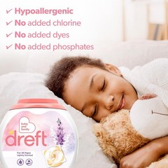 Dreft Laundry Detergent Pacs, Lightly Scented, Lavender, For Baby and Family, XL