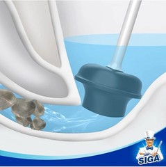 MR.SIGA Premium Toilet Plunger with Holder | Hygienic Auto-Open Lid | White