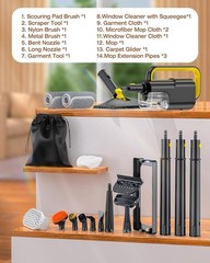 10-in-1 Steam Mop with Detachable Handheld Steamer, 350ml Tank, 10s Heat-Up, …