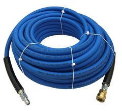 UBERFLEX 4,000 PSI 3/8″ x 100′ Blue Flexible and Light Weight Hose w/ QC’s