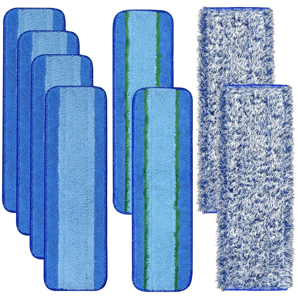8 Pack Microfiber Cleaning Pad for Bona, 4+2+2blue&grey