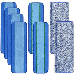 8 Pack Microfiber Cleaning Pad for Bona, 4+2+2blue&grey