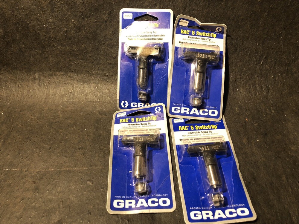 4-Graco 286521 RAC 5 Switch Tip Reversible Airless Spray Tip, 521