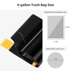 MOPALL Small Drawstring Trash Bag,Easy to Tear and Pack,4 Gallon Garbage Bags…