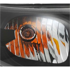 2pc Headlight for Saturn Ion 03-07 Clear Lens Black Housing 4 Door L R